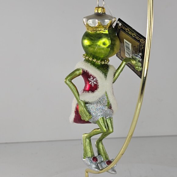 Robert Stanley Party Animals Queen Frog Glass Ornament - Picture 3 of 6